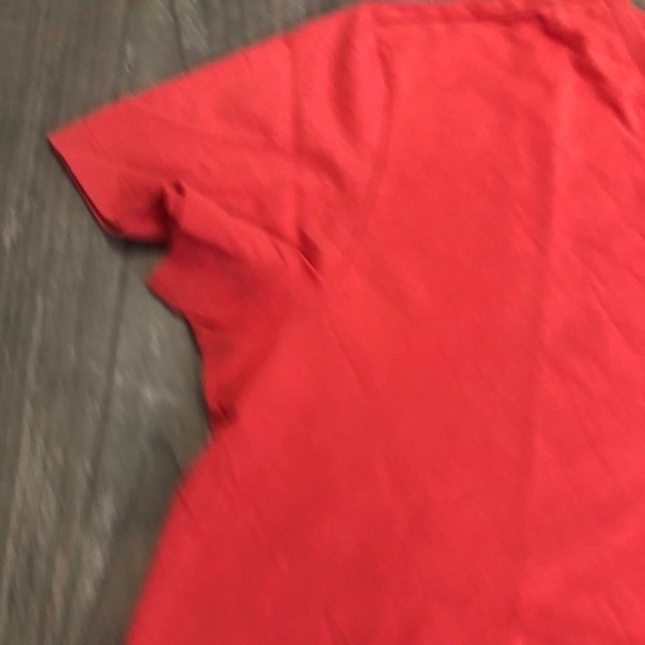 Polo Red V Neck Solid Short Sleeve Short Small - Picture 3 of 4